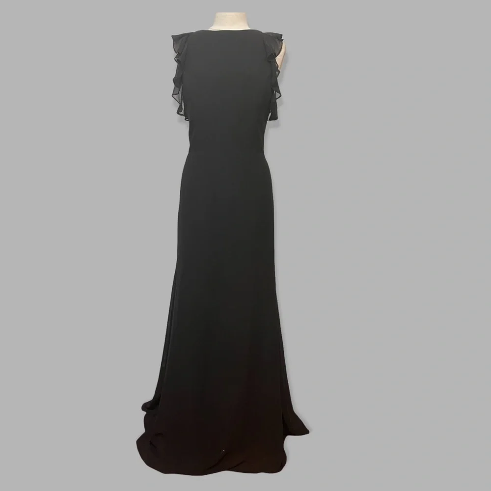 Hayley Paige Occasions black chiffon- 5863 - Picture 2 of 12